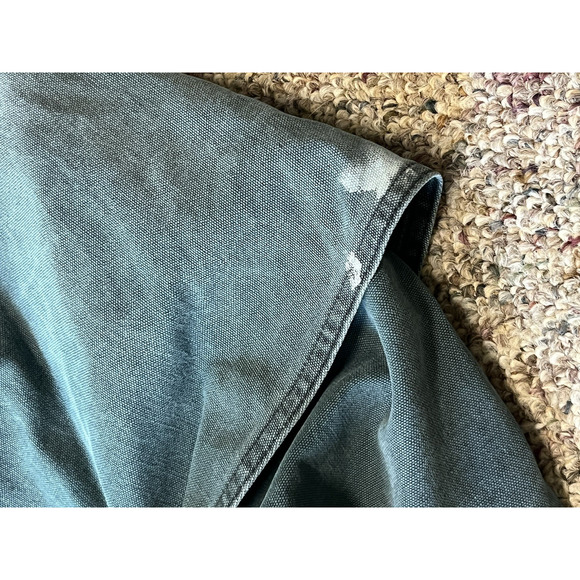VTG Carhartt Chore Jacket Mens XXL Green Blanket Lined CW043 Cape Duster 90s USA - Picture 6 of 11
